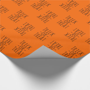 Trick-or-Treat Halloween Black op Sinaasappel Cadeaupapier