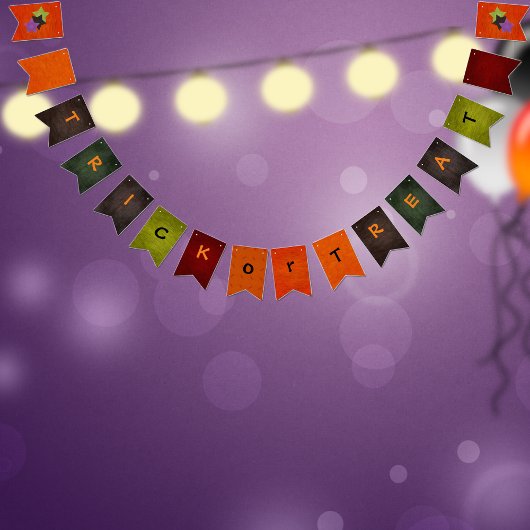 Trick or treat Halloween Bunting Banner