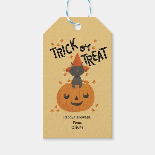 Trick Or Treat Halloween Cadeaulabel (Voorkant)