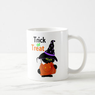 trick or treat Halloween Cat met pompoen Koffiemok