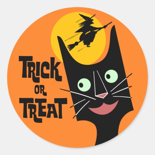 Trick or treat Halloween Cat Sticker (Voorkant)