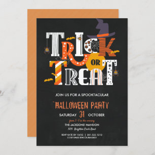 Trick or treat Halloween Costume Party Kaart