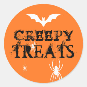 Trick or treat Halloween Creepy Bats Spiders Ronde Sticker