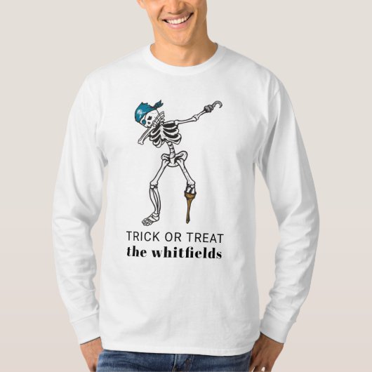 Trick or treat Halloween Dabbing Pirate Custom T-shirt (Voorkant)