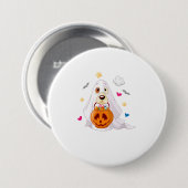 Trick or treat Halloween Dog Ghost Ronde Button 7,6 Cm (Voorkant /achterkant)