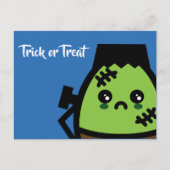 Trick or treat - Halloween - Egg Frankenstein Uitnodiging Briefkaart (Voorkant)