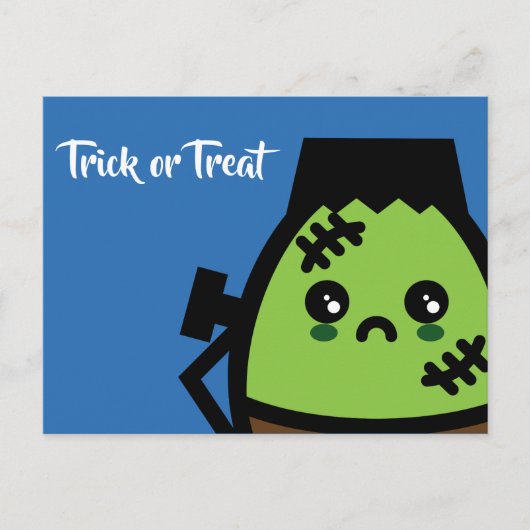 Trick or treat - Halloween - Egg Frankenstein Uitnodiging Briefkaart (Voorkant)