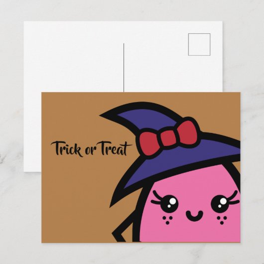 Trick or treat - Halloween - Eierheks Uitnodiging Briefkaart (Voorkant / Achterkant)