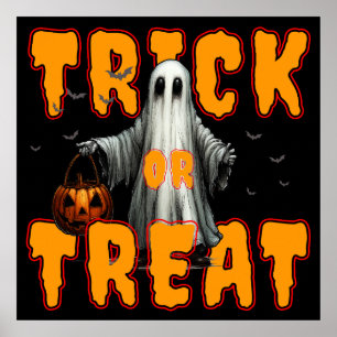 trick or treat halloween eng spooky geest pompoen poster