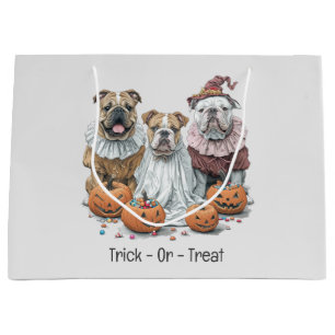 Trick or treat Halloween Engelse Bulldogs Pompoen Groot Cadeauzakje