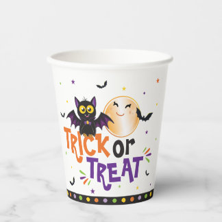 Trick or Treat Halloween-feest Cute Vleermuis en M Papieren Bekers