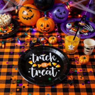 Trick or Treat Halloween-feest Papieren Bordje
