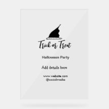 Trick or treat Halloween feest zwart pet gegevens