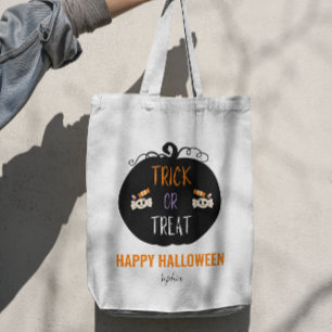 Trick or treat Halloween gepersonaliseerd Tote Bag
