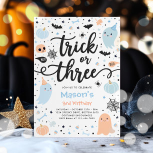 Trick or treat Halloween Ghost 3e verjaardagsfeest Kaart