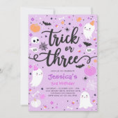 Trick or treat Halloween Ghost 3e verjaardagsfeest Kaart (Voorkant)