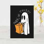 Trick or treat Halloween Ghost Kaart (Gele Bloem)