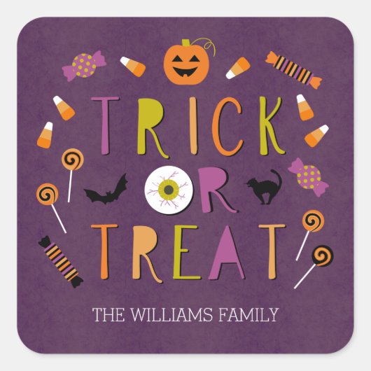 Trick or treat Halloween Gift Label Stickers (Voorkant)