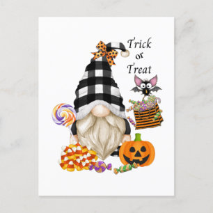 Trick or treat Halloween Gnome Briefkaart