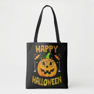 Trick Or Treat Halloween Grappige Pompoen Gelukkig Draagtas