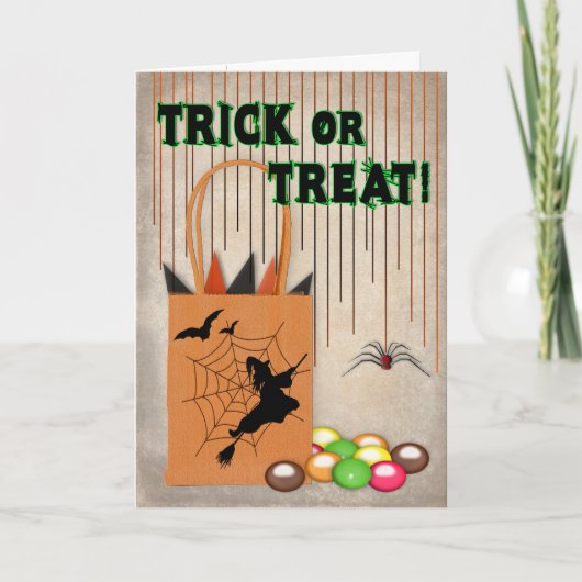 TRICK OR TREAT Halloween Greeting Kaart (Voorkant)