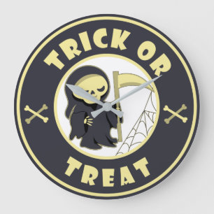 Trick or treat Halloween grim reaper karakter Grote Klok
