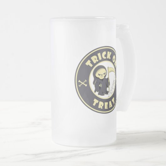 Trick or treat Halloween grim reaper karakter Matglas Bierpul (Voorkant rechts)