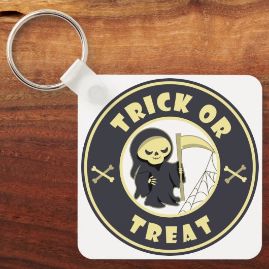 Trick or treat Halloween grim reaper karakter Sleutelhanger (Voorkant)