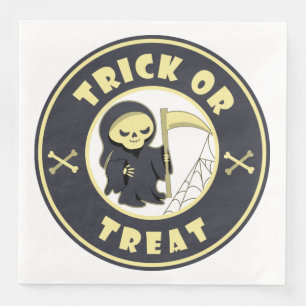 Trick or treat Halloween grimmige oogster karakter Servet