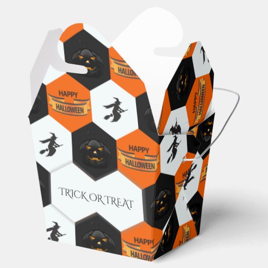 Trick or treat Halloween Hexagons Patroon Bedankdoosjes (Geopend)