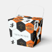 Trick or treat Halloween Hexagons Patroon Bedankdoosjes (Voorkant Zijde)