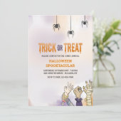trick or treat Halloween Kaart (Staand voorkant)