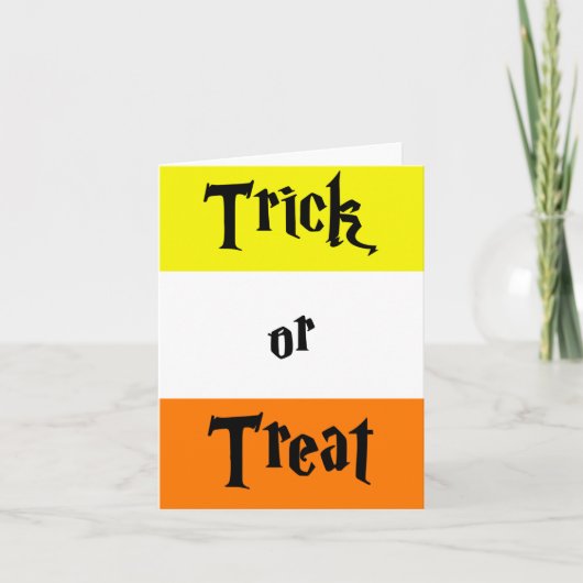 Trick or treat, Halloween Kaart klein, 4 "x 5,6" (Voorkant)