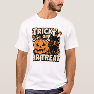 Trick or Treat Halloween Kat Patch T-shirt
