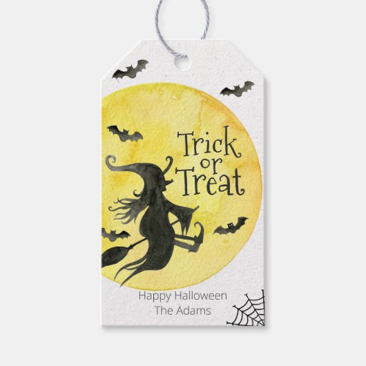 Trick or treat Halloween label Cadeaulabel (Voorkant)
