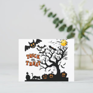 Trick or treat, Halloween nacht Briefkaart