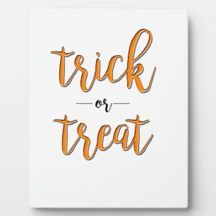 trick or treat halloween oranje zwart eenvoudig fotoplaat