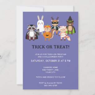 TRICK OR TREAT HALLOWEEN PARTIJ KAART