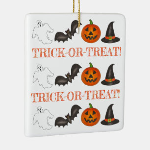 Trick or treat Halloween Party Ghost Witch Bat Keramisch Ornament