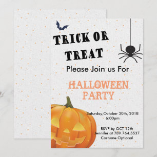 trick or treat Halloween Party Halloween Kaart
