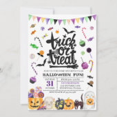 trick or treat Halloween Party Invitation Kaart (Voorkant)