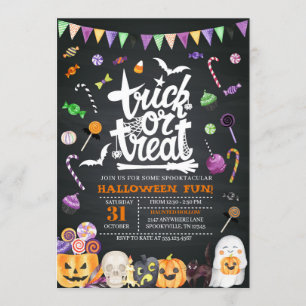 trick or treat Halloween Party Invitation Kaart
