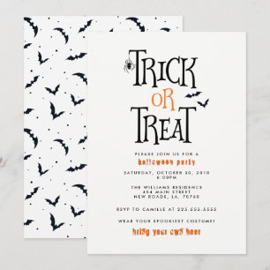 trick or treat Halloween Party Kaart