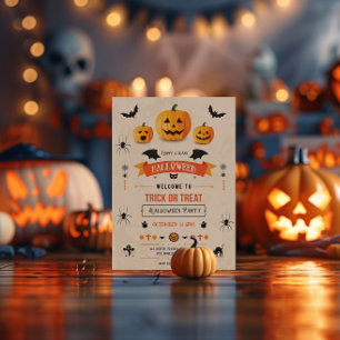 Trick or treat Halloween Party Uitnodigen Kaart