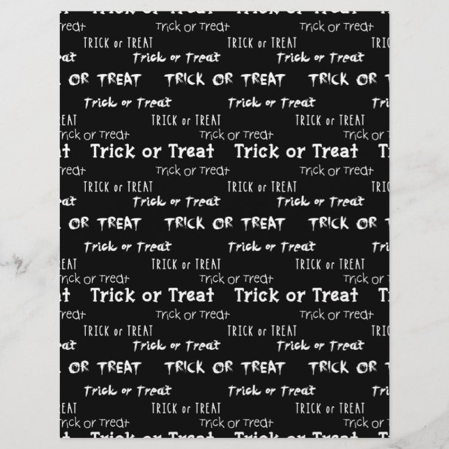 Trick or treat Halloween Patterned Scrapbook Paper (Voorkant)