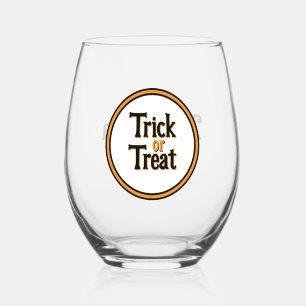 Trick or Treat Halloween Persoonlijk Feest Geschen Wijnglas Zonder Voet