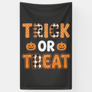 Trick or Treat Halloween Pompoen Vector Ontwerp_1 Spandoek