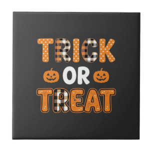 Trick or Treat Halloween Pompoen Vector Ontwerp_1 Tegeltje