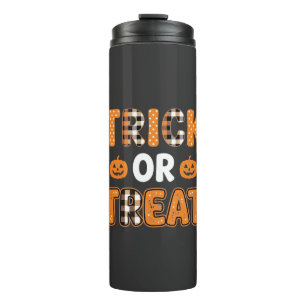 Trick or Treat Halloween Pompoen Vector Ontwerp_1 Thermosbeker