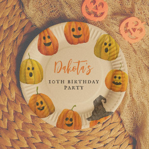 Trick or Treat Halloween Pompoen Verjaardagsfeestj Papieren Bordje